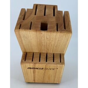 Miracle Blade Wooden Knife Holder Block 15 Slots Block Only